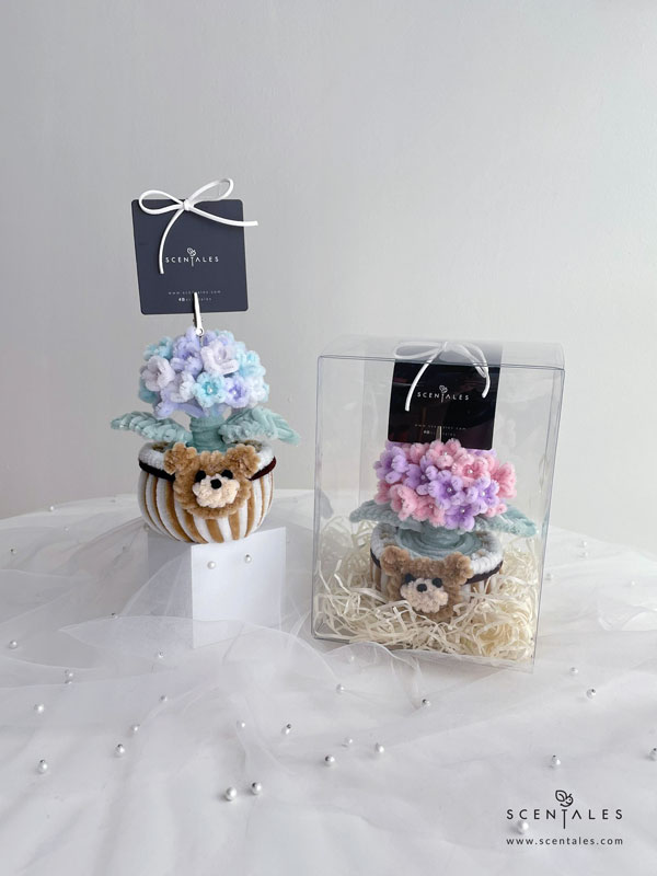 Snuggle Twisting Stick Flower Pot Memo Clip Handmade hydrangea