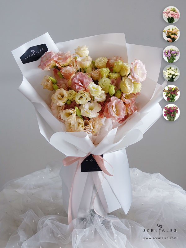 Eustoma Flower Bouquet Fresh flower bouquet with Champagne curly eustoma