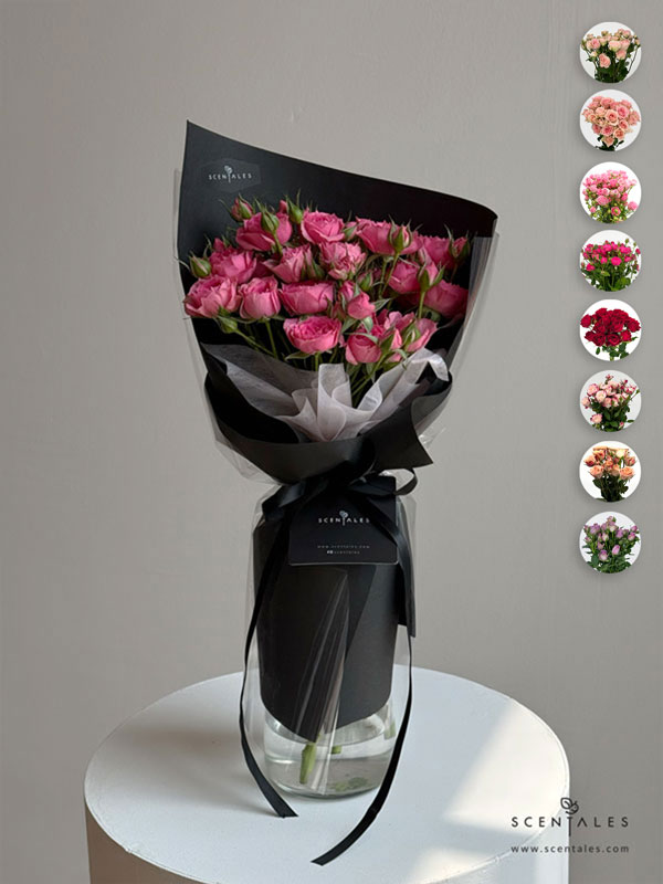 luxe-spray-rose-fresh-flower-bouquet-sophie-black-regular-04-600x800 (Pre-order) Luxe Spray Rose Flower Bouquet - Image 1